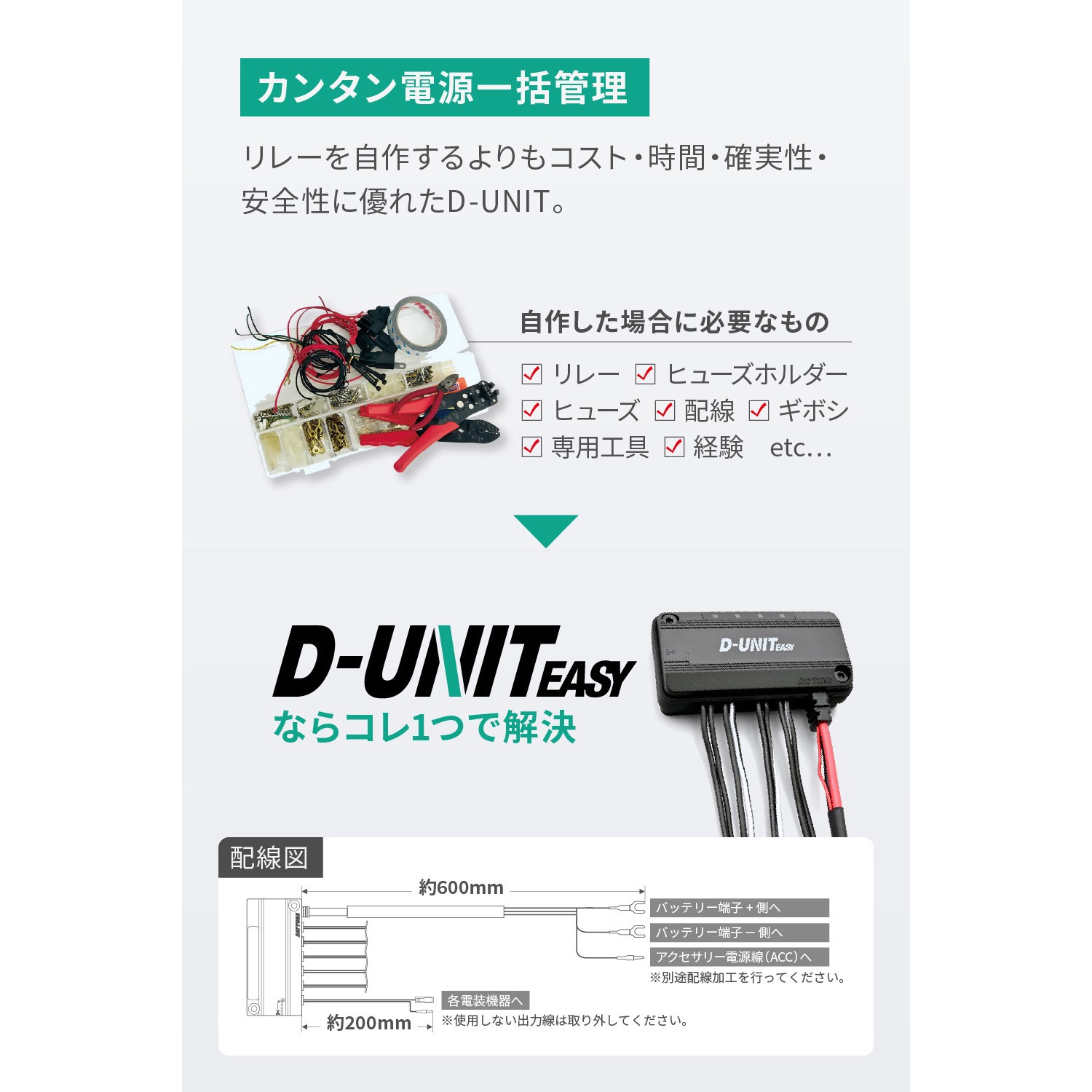 45865 アクセサリー電源ユニット D-UNIT EASY 1個 DAYTONA(デイトナ