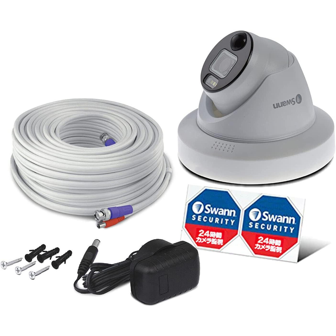 SOPRO-1080DER-JP Swann セキュリティカメラ 1080P/2MP(1920×1080)熱感知センサー 赤外線暗視機能 DVRドーム型 屋内屋外での使用 警告センサーライト搭載 カメラ単品 1個 SWANN(スワン) 【通販モノタロウ】