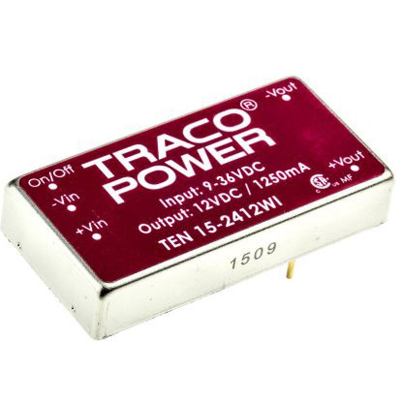 TEN 15-2412WI TRACOPOWER DC-DCコンバータ Vout：12V dc 9 → 36 V dc， 15W， TEN 15-2412WI 1セット(10個) TRACO POWER 【通販モノタロウ】