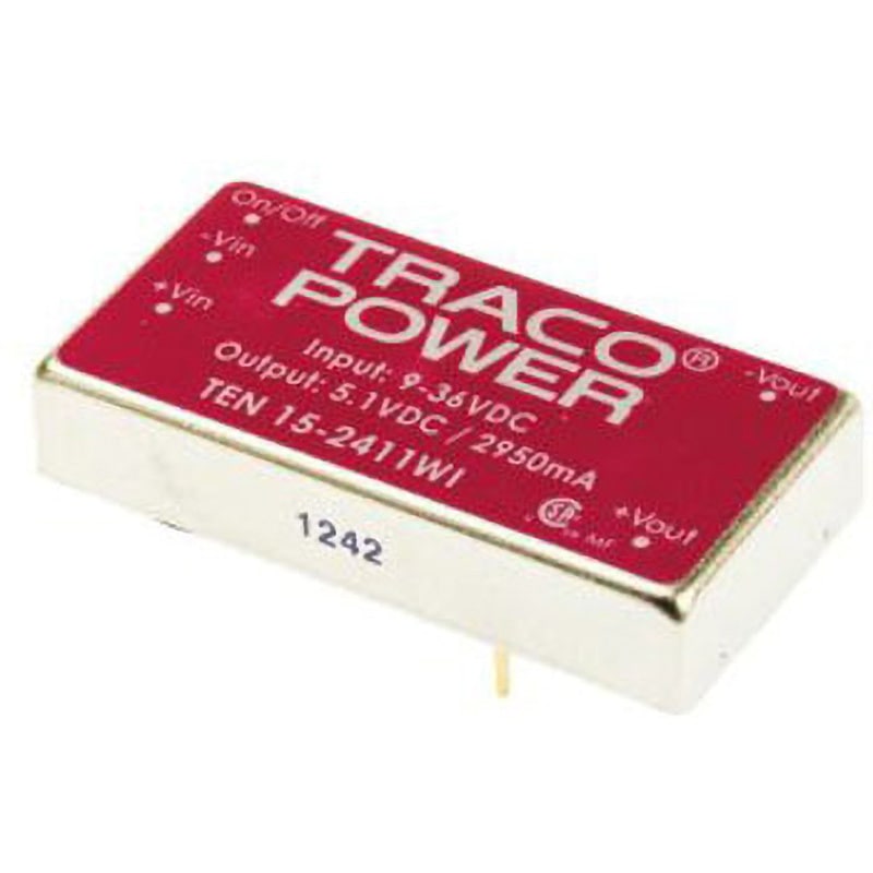 TEN 15-2411WI TRACOPOWER DC-DCコンバータ Vout：5V dc 9 → 36 V dc， 15W， TEN 15-2411WI 1セット(10個) TRACO POWER 【通販モノタロウ】
