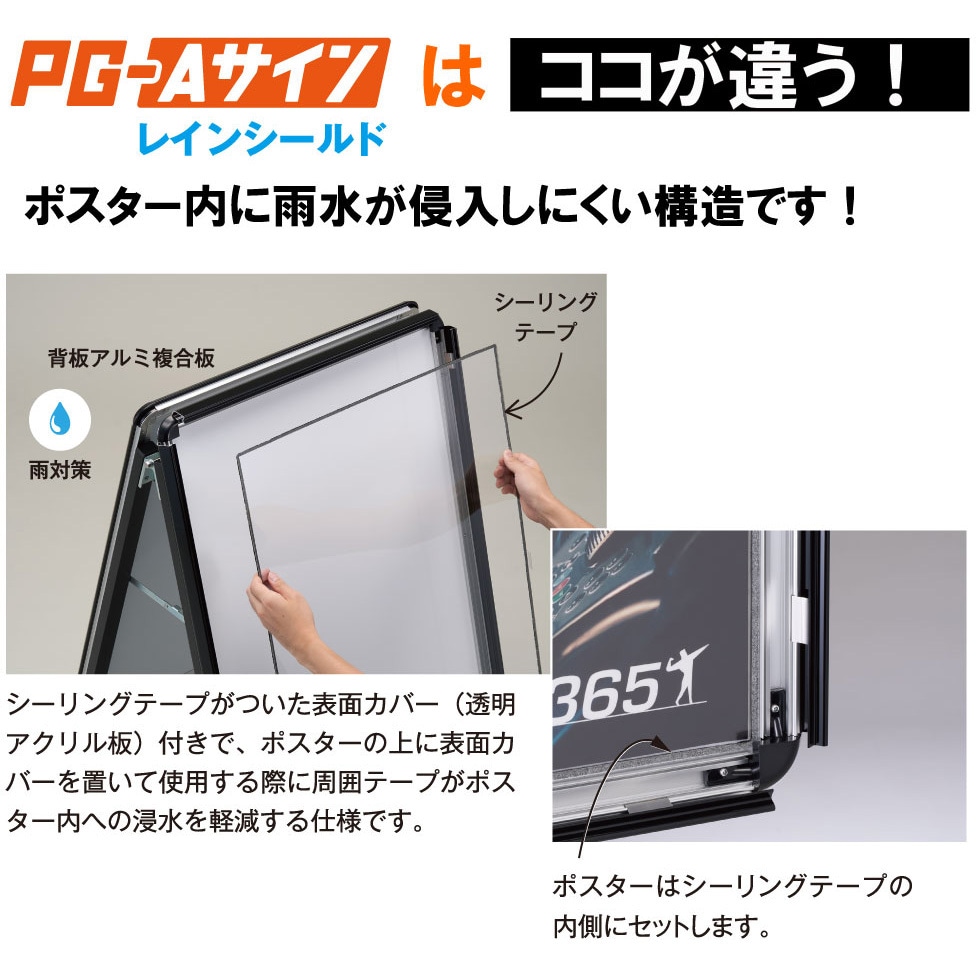 PG-A-B1BGRR PG-Aサイン両面 屋外レインシールド シンエイ B1両面用 質量11.8kg
