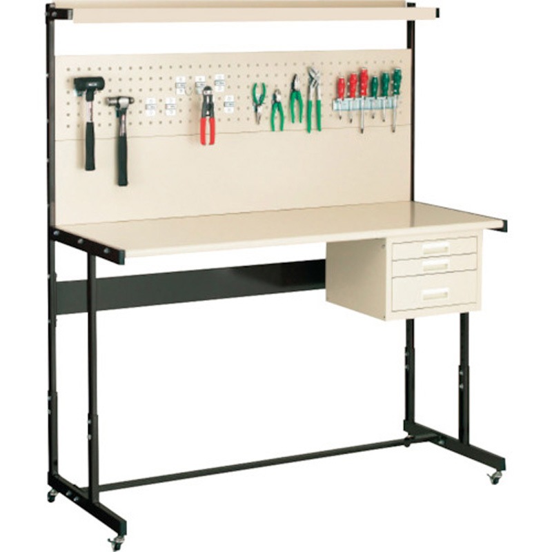 LTH152CA ラインテーブル(高さ調節式)A型 移動型 大阪製罐 スチール製製天板 間口1540mm奥行640mm  LTH152CA