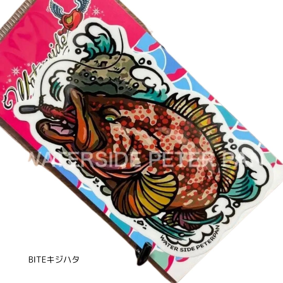 BITEキジハタ お魚ステッカー レギュラー 1枚(1枚) WATER SIDE