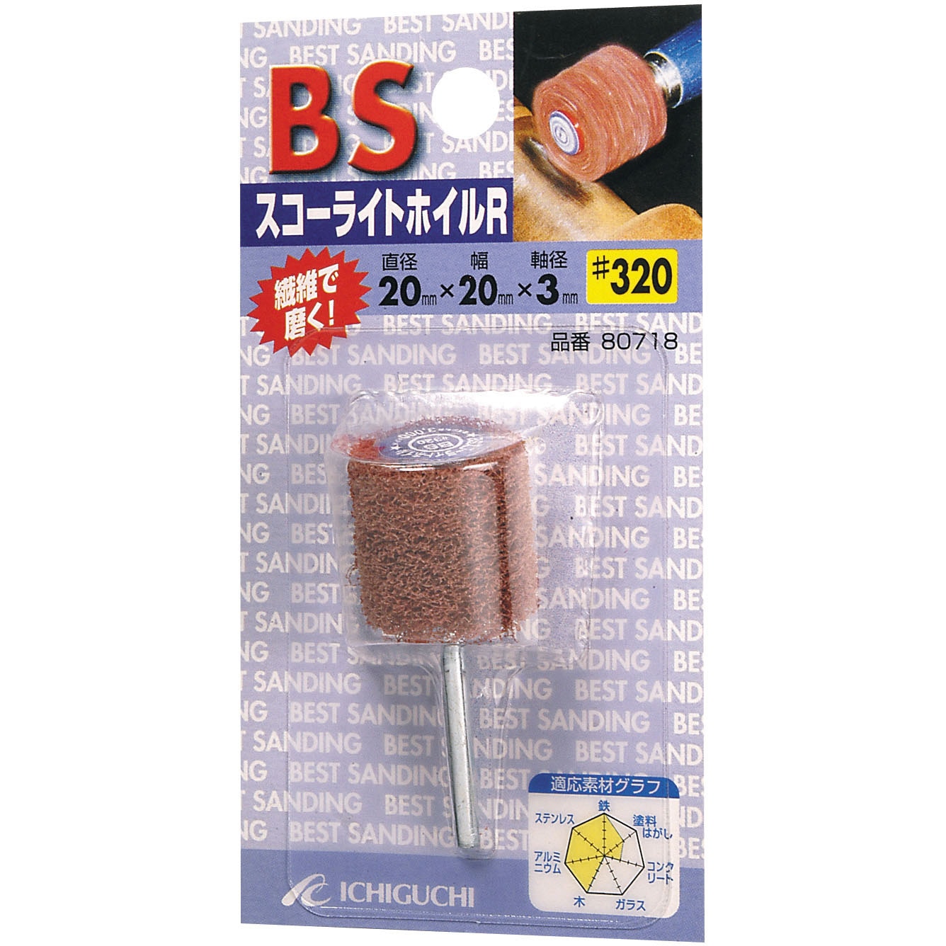 180 80717 スコーライトホイルR 20 イチグチ 粒度180 1個 - 【通販