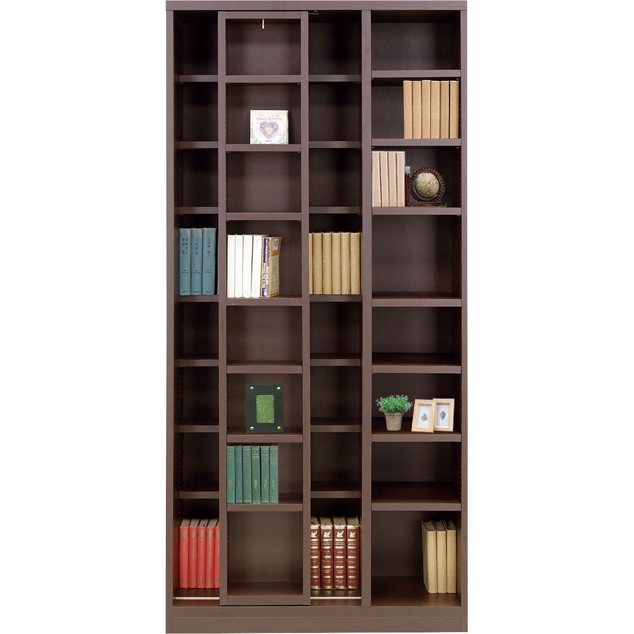 SH-24-0004-DBR コミックⅢ 書棚 サンコウ プリント化粧合板 ダークブラウン色   SH-24-0004-DBR