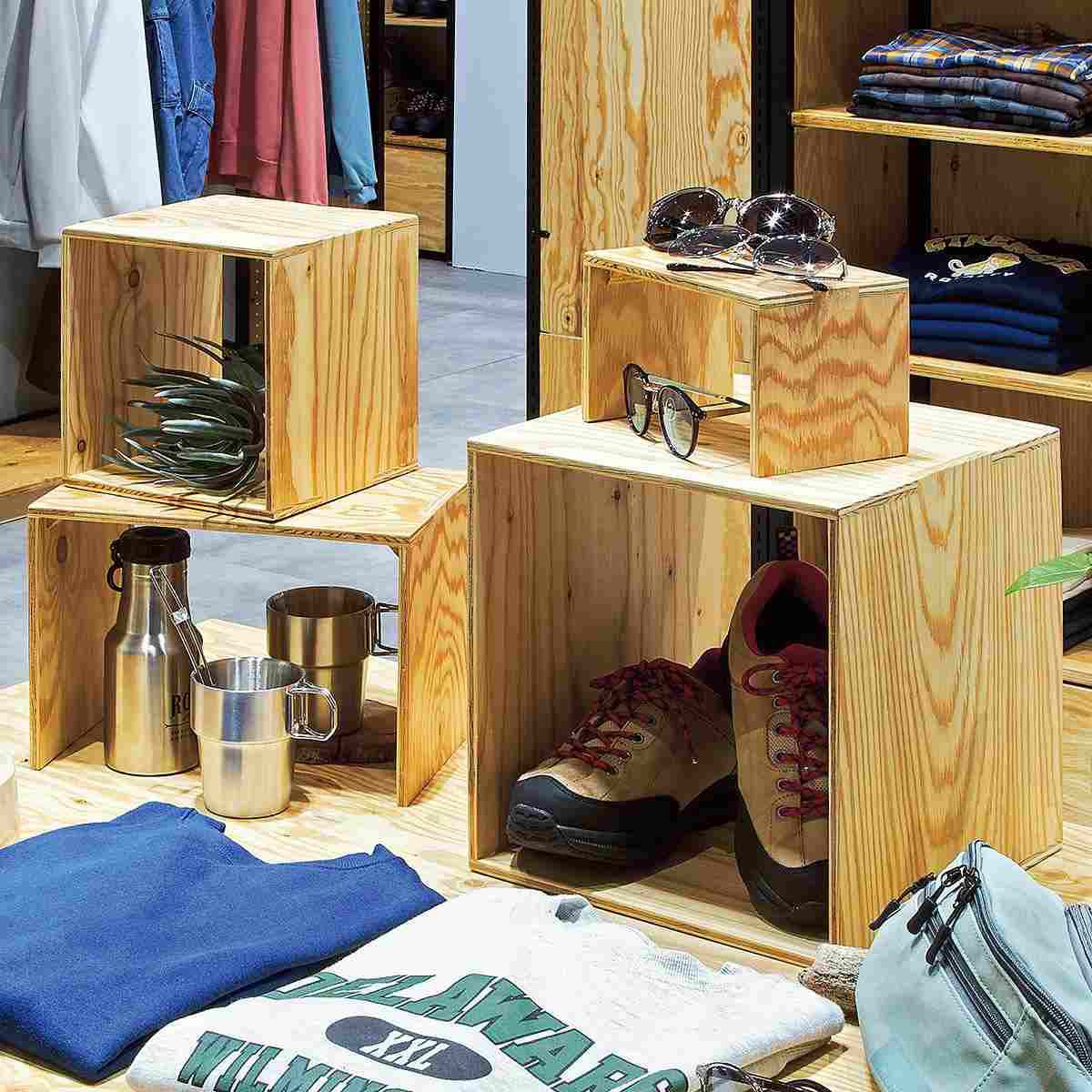 2030-310 ディスプレイ台 木製コの字ディスプレイ コの字ラック ラーチ