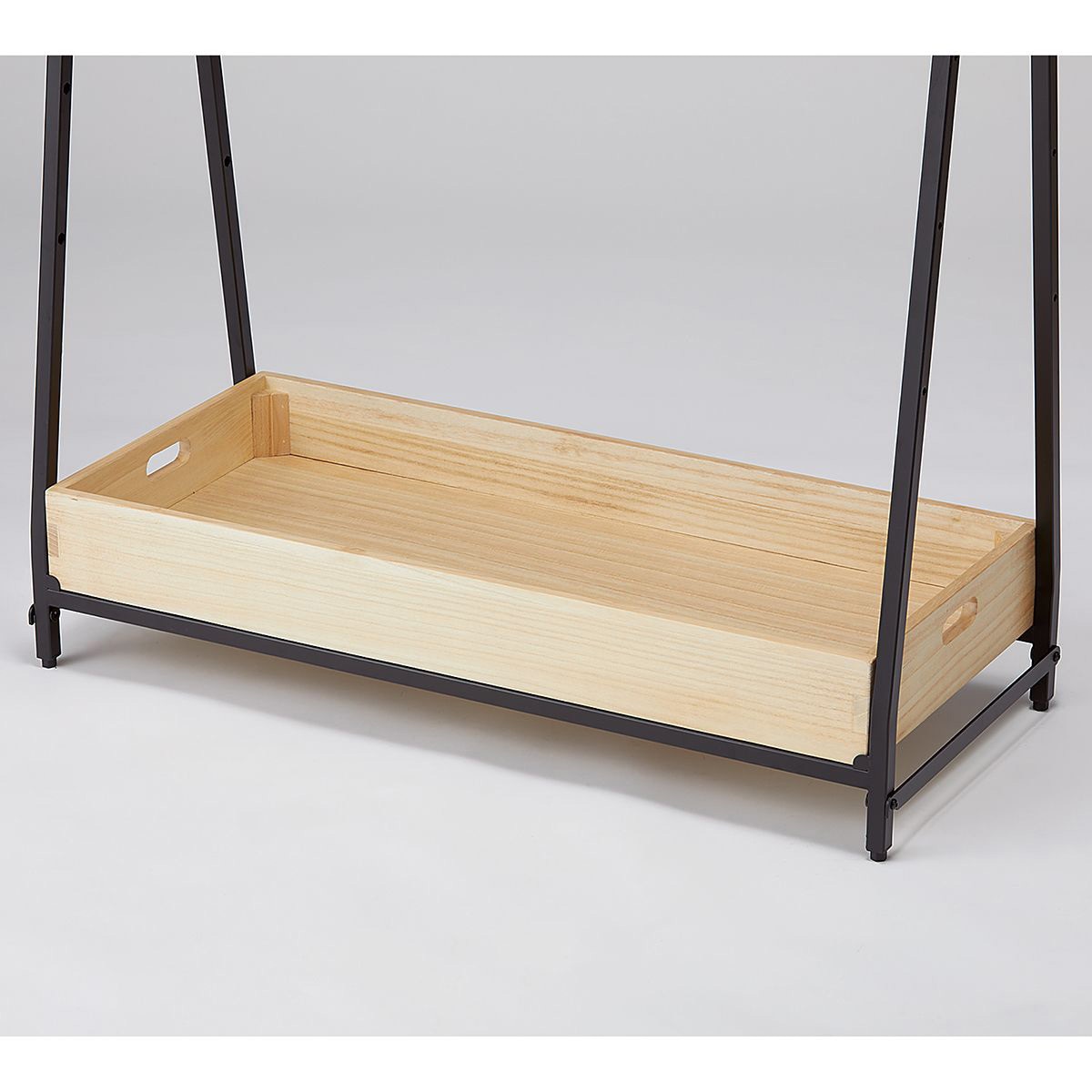 2365-203 イベント什器 マルシェ簡易フレーム用トレー棚 「ナチュラル」 フレームブラック用 ストア・エキスプレス 底トレー棚 幅90cm奥行40cm高さ11cm  2365-203