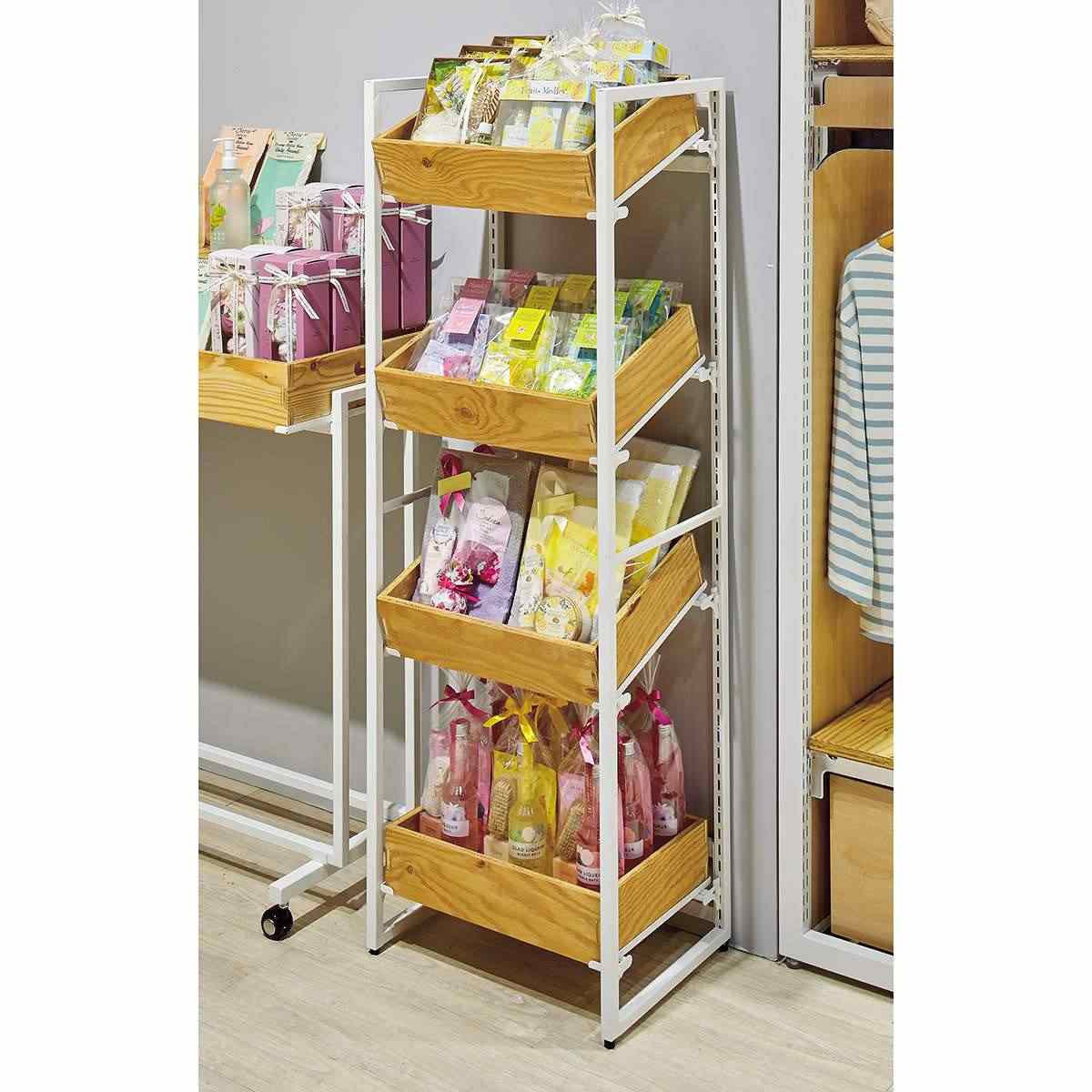 2385-62 ワゴン什器 ボックスフレーム 陳列什器 高さ10cm