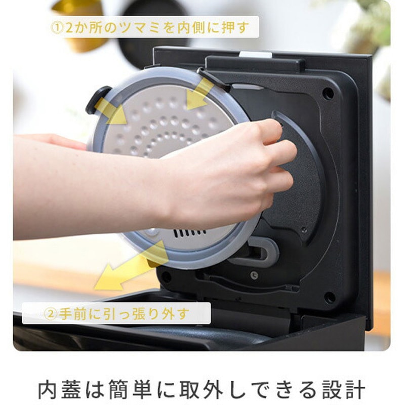 YJS-CM072(G) キューブ型炊飯器 1台 YAMAZEN(山善) 【通販モノタロウ】