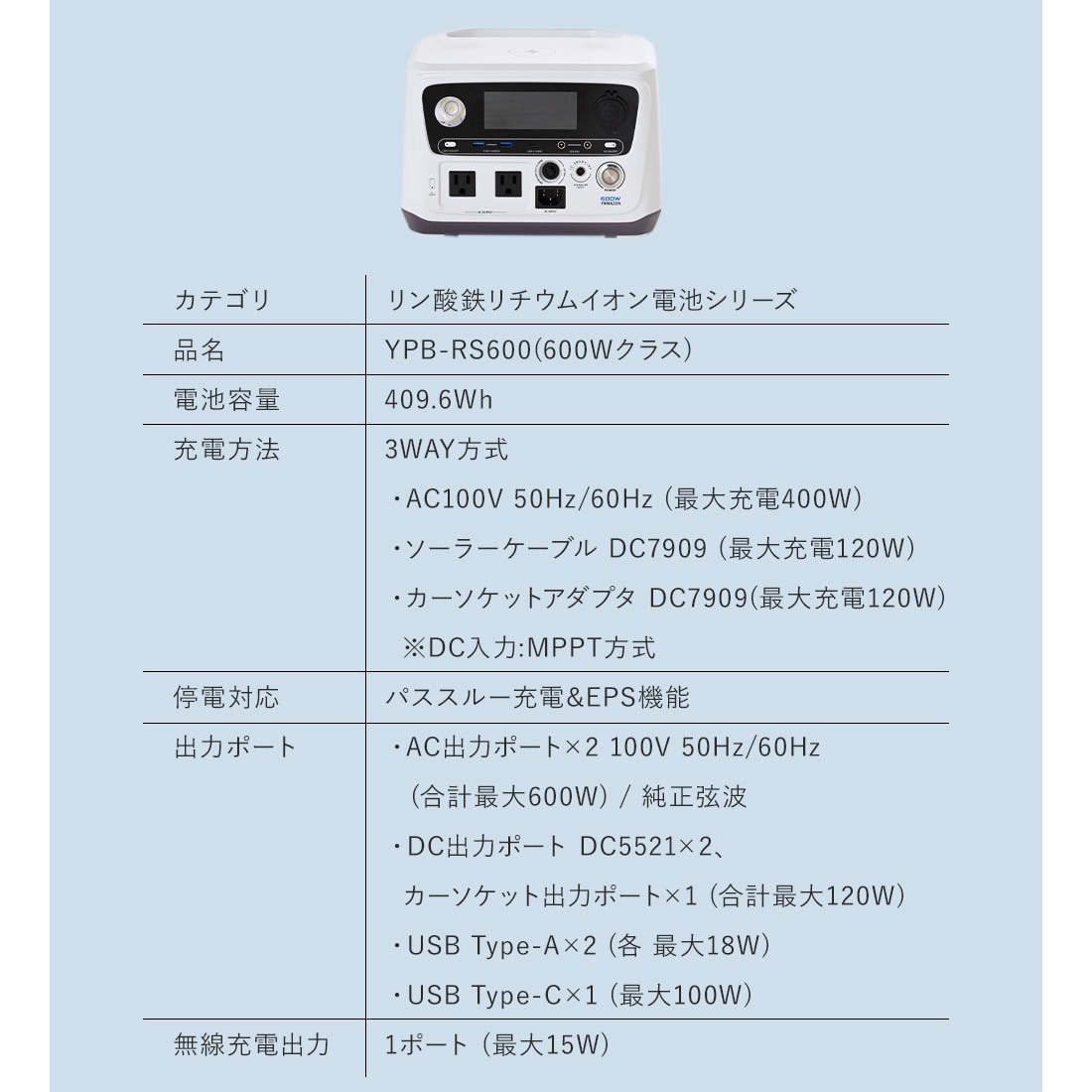 YPB-RS2400 ELEIN ポータブル電源 リン酸鉄リチウムイオン電池 YAMAZEN(山善) バッテリー容量1792Wh 定格出力2400W  質量22.9kg - 【通販モノタロウ】