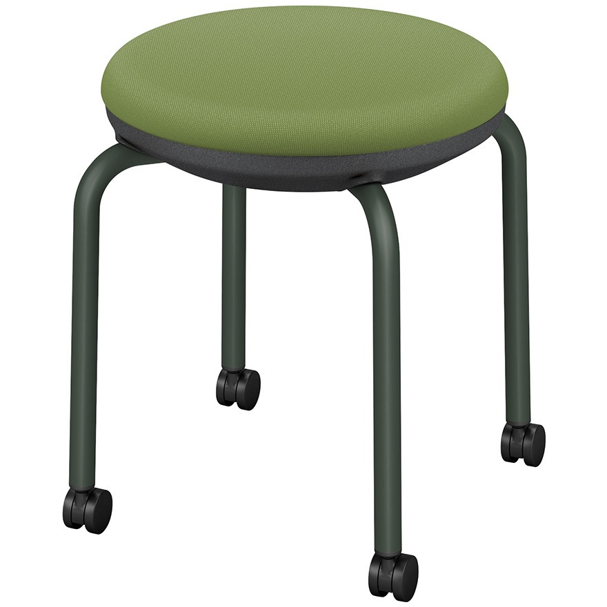 KCL-214C-G2 CLスツール キャスター脚<配送時組立サービス付> イトーキ フォレストグリーン色 高さ440mm幅400mm奥行400mm  KCL-214C-G2