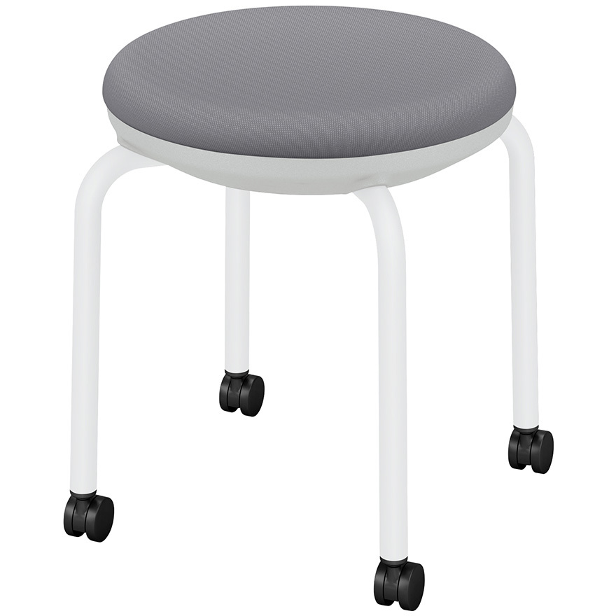 KCL-214C-W9 CLスツール キャスター脚<配送時組立サービス付> イトーキ ホワイト色 高さ440mm幅400mm奥行400mm  KCL-214C-W9