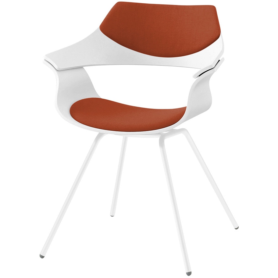 KDA-120C1-W9111 DAチェア 4本脚タイプ 背パッド付 塗装タイプ<配送時組立サービス付> イトーキ ホワイト 高さ810mm幅650mm奥行580mm  KDA-120C1-W9111