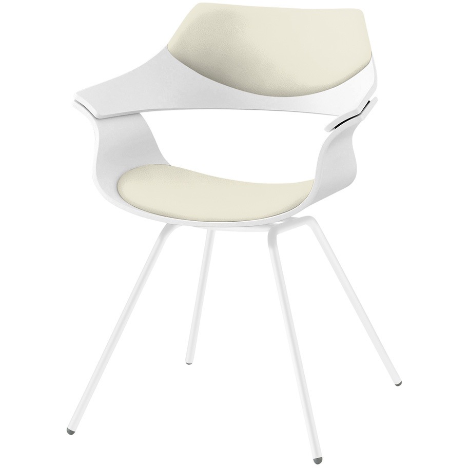 KDA-120DK1-W9W9 DAチェア 4本脚タイプ 背パッド付 塗装タイプ<配送時組立サービス付> イトーキ ホワイト色 高さ810mm幅650mm奥行580mm  KDA-120DK1-W9W9