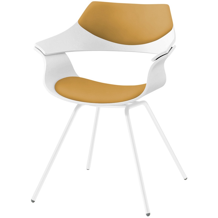 KDA-120DK1-W9Y8 DAチェア 4本脚タイプ 背パッド付 塗装タイプ<配送時組立サービス付> イトーキ ホワイト 高さ810mm幅650mm奥行580mm  KDA-120DK1-W9Y8