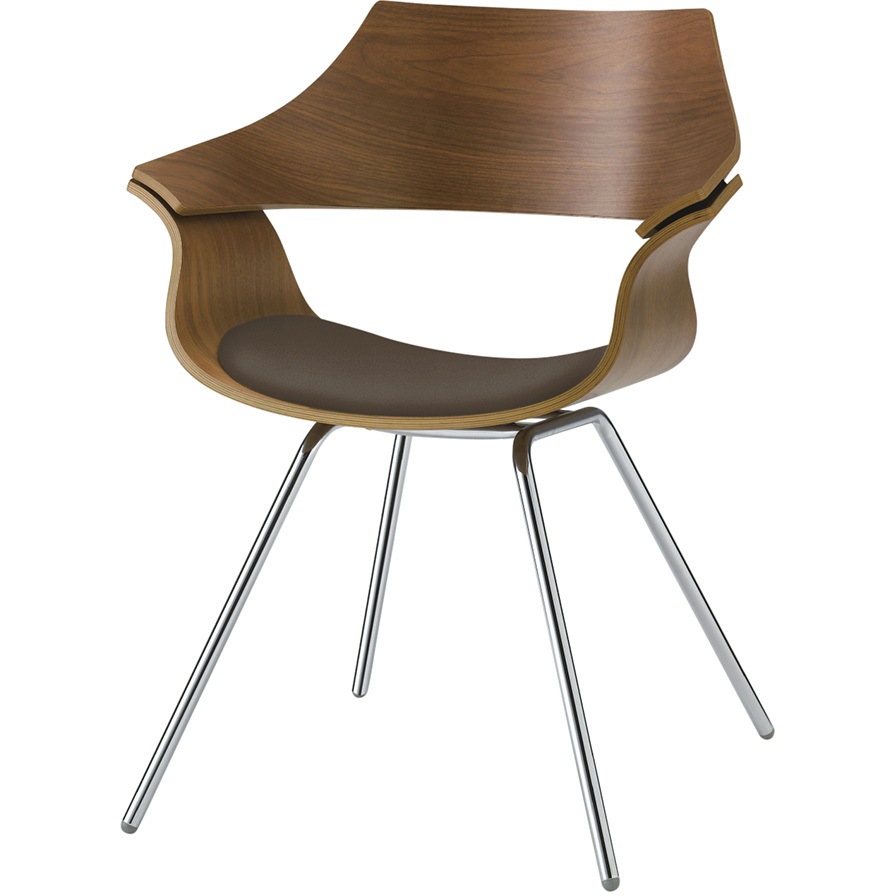 KDA-110DK1-Z9K1 DAチェア 4本脚タイプ 背パッドなし 突板タイプ<配送時組立サービス付> イトーキ クロームメッキ 高さ810mm幅650mm奥行580mm  KDA-110DK1-Z9K1