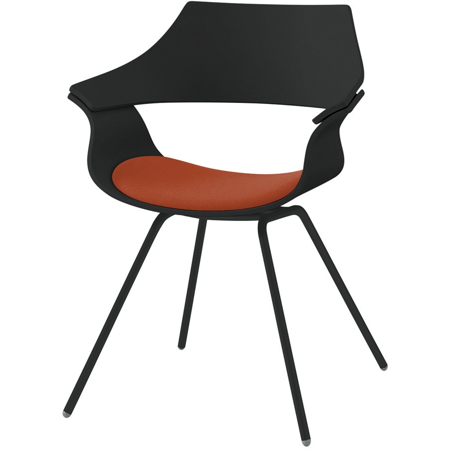 KDA-110C1-T1111 DAチェア 4本脚タイプ 背パッドなし 塗装タイプ<配送時組立サービス付> イトーキ ブラック 高さ810mm幅650mm奥行580mm  KDA-110C1-T1111