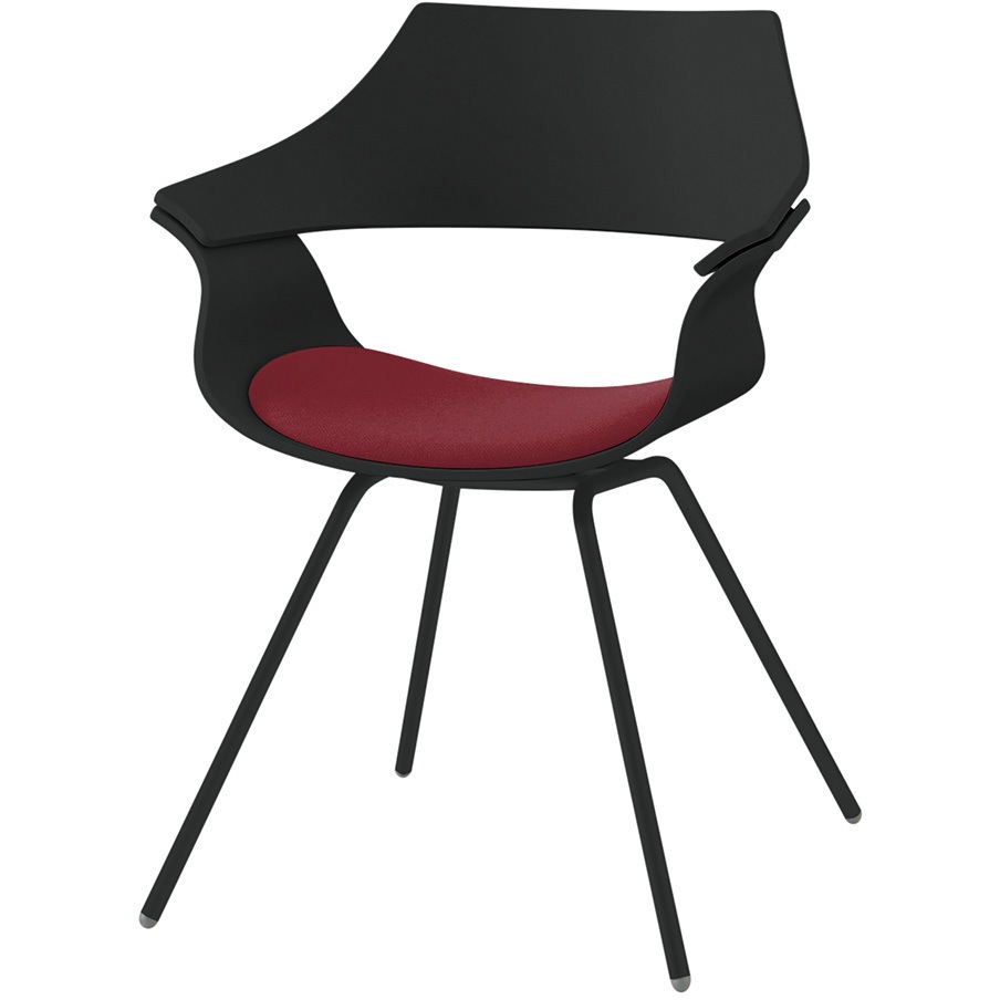 KDA-110C1-T1158 DAチェア 4本脚タイプ 背パッドなし 塗装タイプ<配送時組立サービス付> イトーキ ブラック 高さ810mm幅650mm奥行580mm  KDA-110C1-T1158