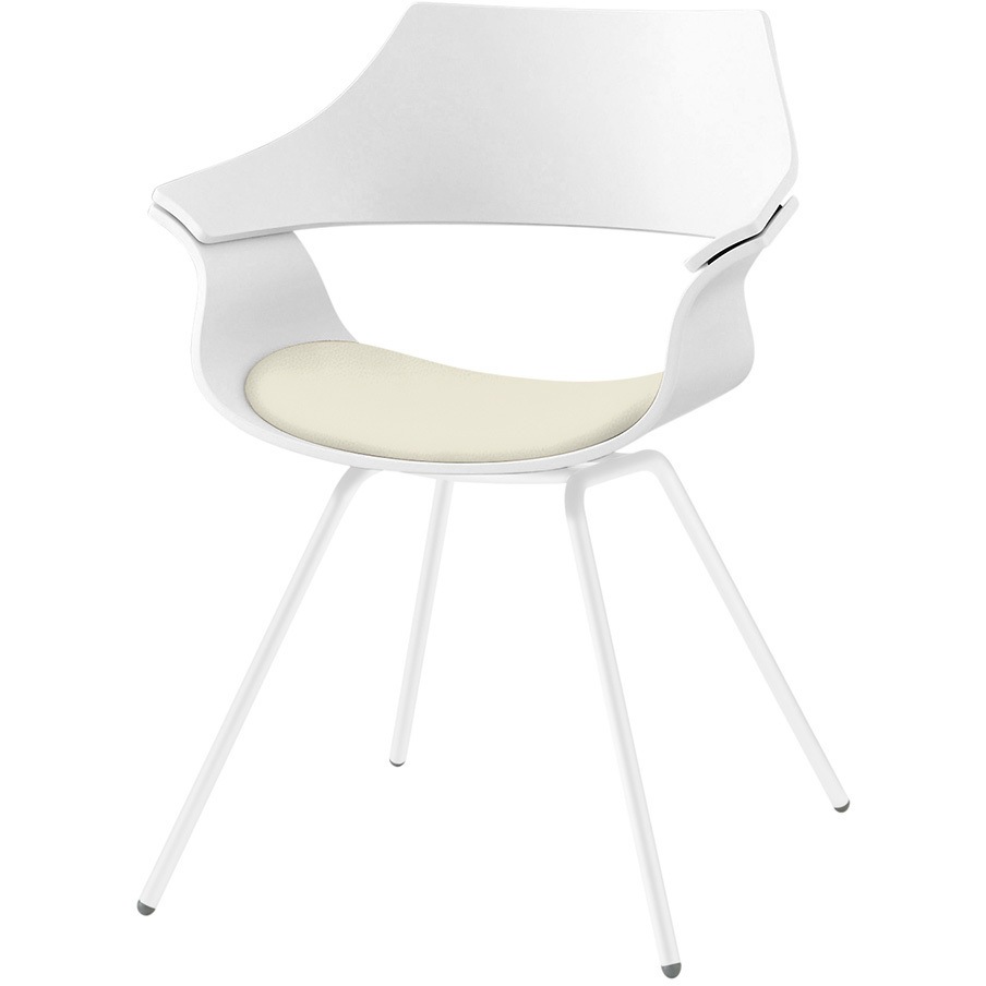 KDA-110DK1-W9W9 DAチェア 4本脚タイプ 背パッドなし 塗装タイプ<配送時組立サービス付> イトーキ ホワイト色 高さ810mm幅650mm奥行580mm KDA-110DK1-W9W9