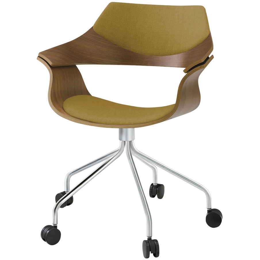 KDA-140C1-Z9178 DAチェア キャスタータイプ 背パッド付 突板タイプ<配送時組立サービス付> イトーキ クロームメッキ 高さ810mm幅650mm奥行610mm  KDA-140C1-Z9178