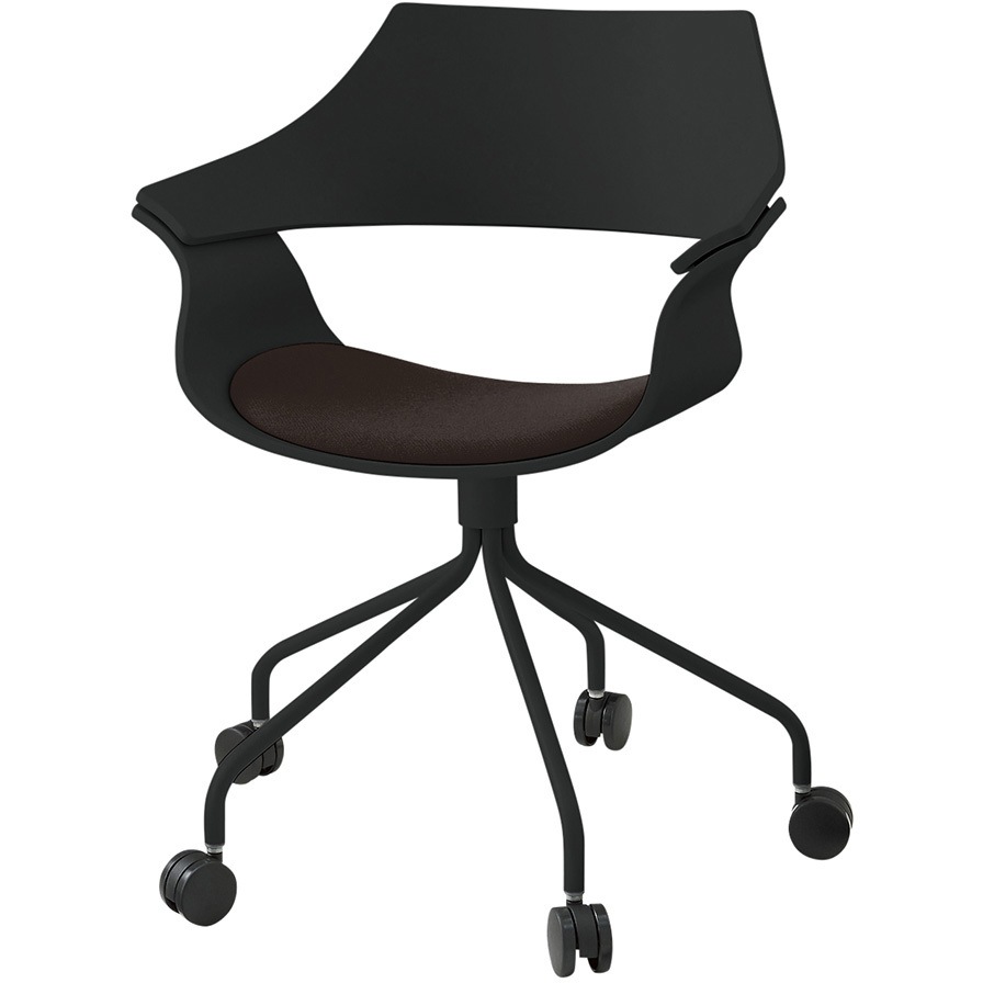 KDA-130C1-T1016 DAチェア キャスタータイプ 背パッドなし 塗装タイプ<配送時組立サービス付> イトーキ ブラック 高さ810mm幅650mm奥行610mm  KDA-130C1-T1016