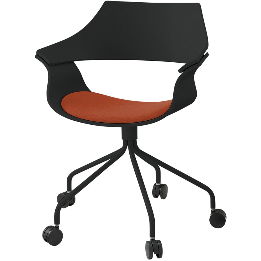 KDA-130C1-T1111 DAチェア キャスタータイプ 背パッドなし 塗装タイプ<配送時組立サービス付> イトーキ ブラック 高さ810mm幅650mm奥行610mm  KDA-130C1-T1111