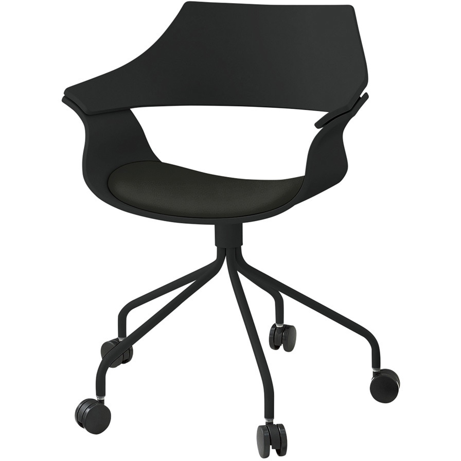 KDA-130DK1-T1T1 DAチェア キャスタータイプ 背パッドなし 塗装タイプ<配送時組立サービス付> イトーキ ブラック 高さ810mm幅650mm奥行610mm  KDA-130DK1-T1T1