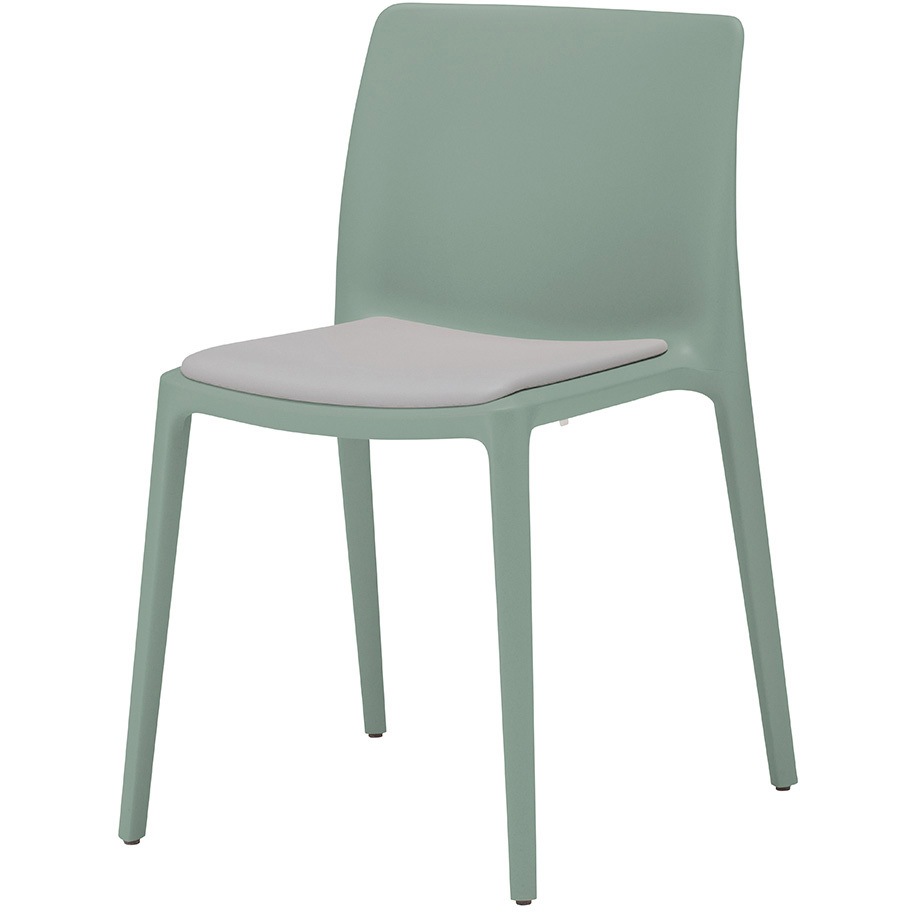 KAC-411-68 FTチェア 肘なし・パッド付<配送時組立サービス付> イトーキ グリーン色 高さ795mm幅519mm奥行536mm  KAC-411-68