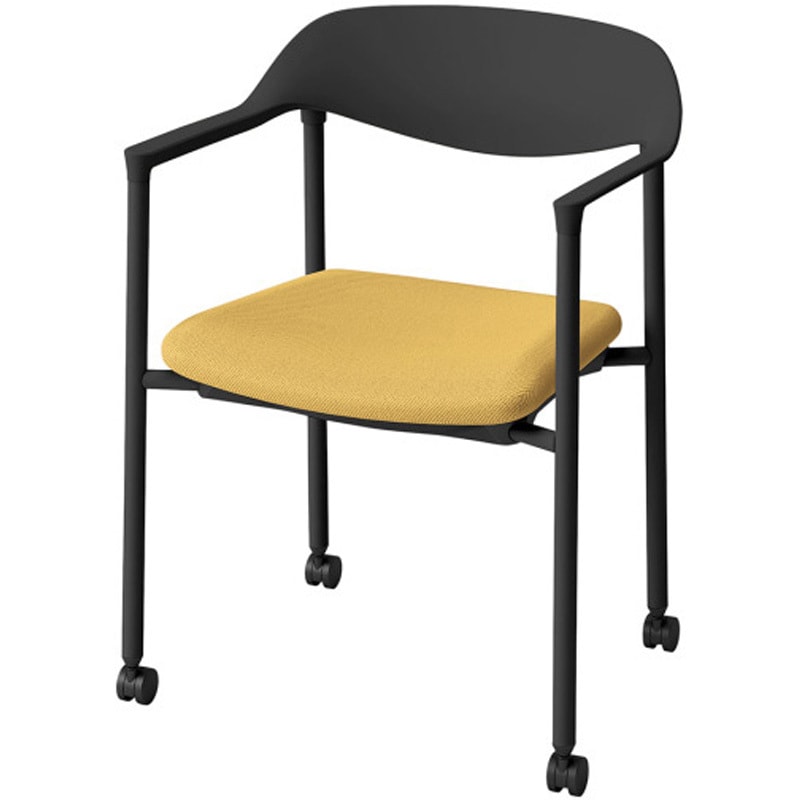 KLK-655C-T1Y5 LK-6チェア 4本脚 キャスター付<配送時組立サービス付> イトーキ スタッキング3脚 高さ743mm幅573mm奥行507mm