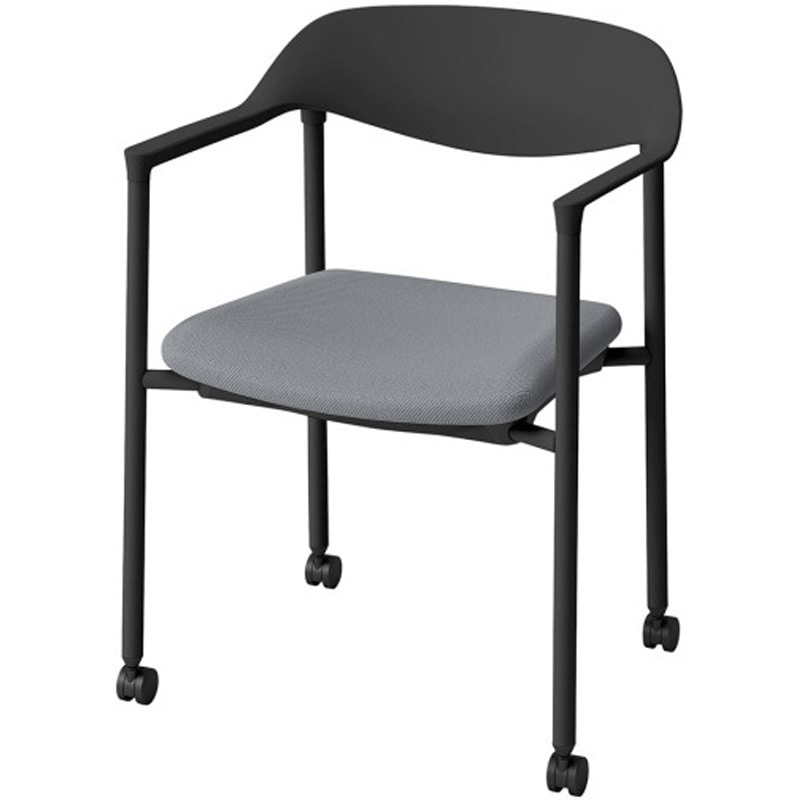 KLK-655DL-T1C4 LK-6チェア 4本脚 キャスター付<配送時組立サービス付> イトーキ スタッキング3脚 高さ743mm幅573mm奥行507mm