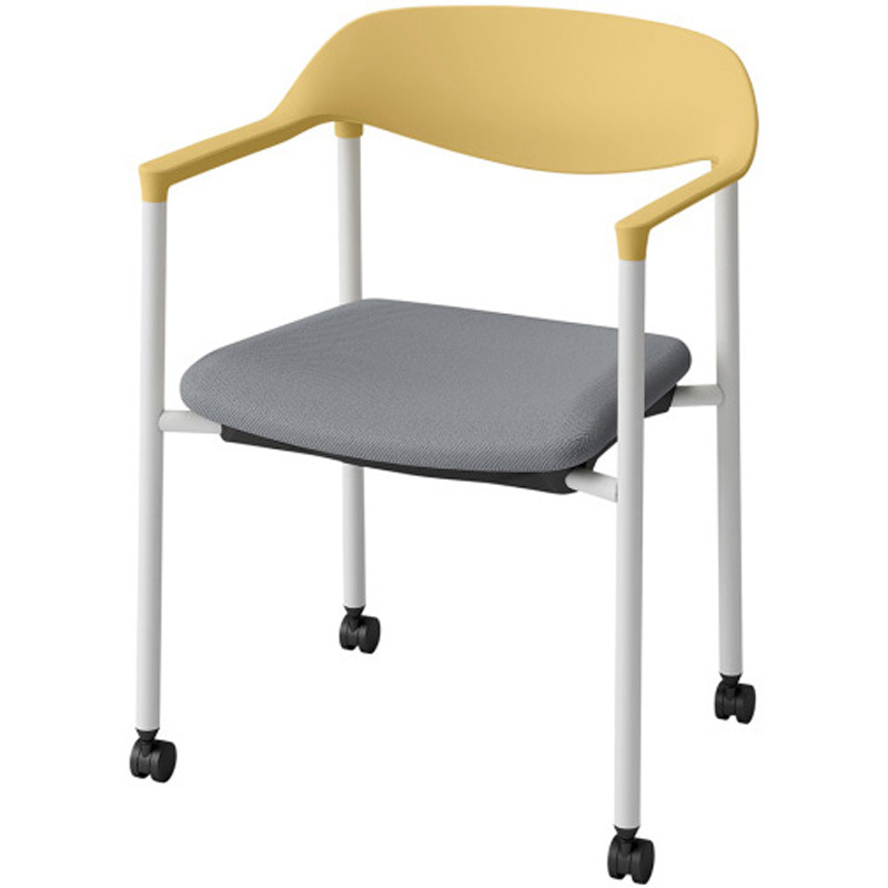 KLK-655DL-U5C4 LK-6チェア 4本脚 キャスター付<配送時組立サービス付> イトーキ スタッキング3脚 高さ743mm幅573mm奥行507mm