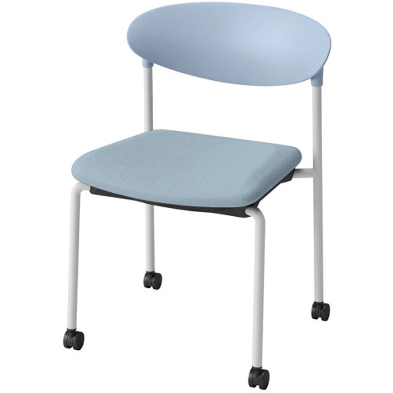 KLK-650C-S4S5 LK-6チェア 肘なし 4本脚 キャスター付<配送時組立サービス付> イトーキ スタッキング3脚 高さ730mm幅540mm奥行509mm