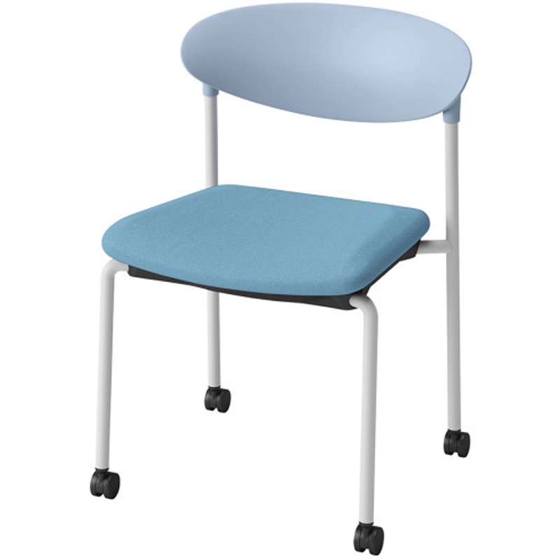 KLK-650DL-S4S4 LK-6チェア 肘なし 4本脚 キャスター付<配送時組立サービス付> イトーキ スタッキング3脚 高さ730mm幅540mm奥行509mm