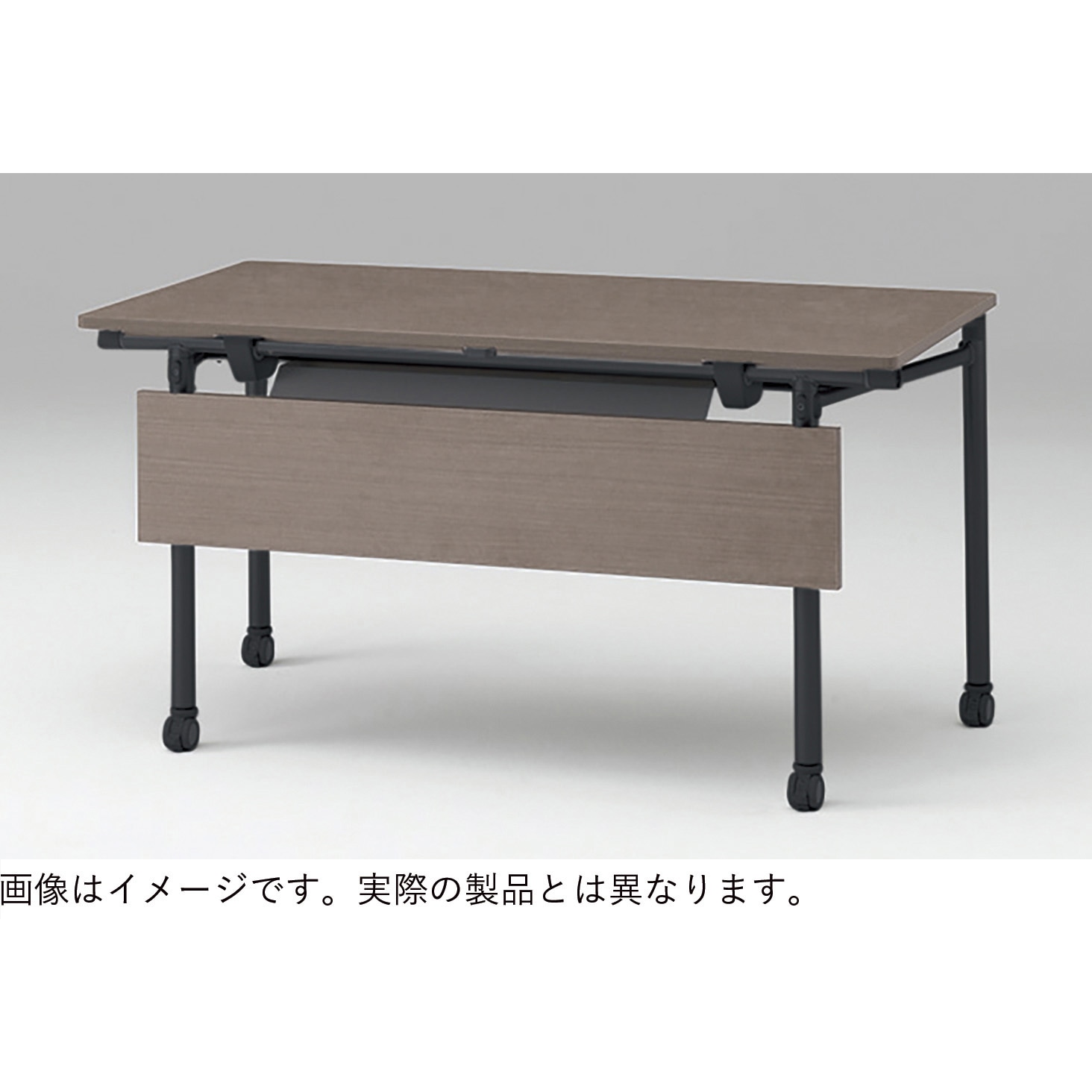 AFF-1206HNCK1TX アクティブフィールド 折りたたみテーブル 角型(幕板付)<配送時組立サービス付> イトーキ メラミン化粧板 ブラック 高さ720mm幅1200mm奥行600mm  AFF-1206HNCK1TX