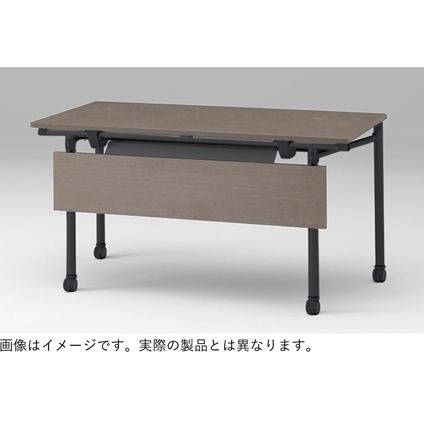 AFF-1306HNCK1TX アクティブフィールド 折りたたみテーブル 角型(幕板付)<配送時組立サービス付> イトーキ メラミン化粧板 ブラック 高さ720mm幅1300mm奥行650mm  AFF-1306HNCK1TX