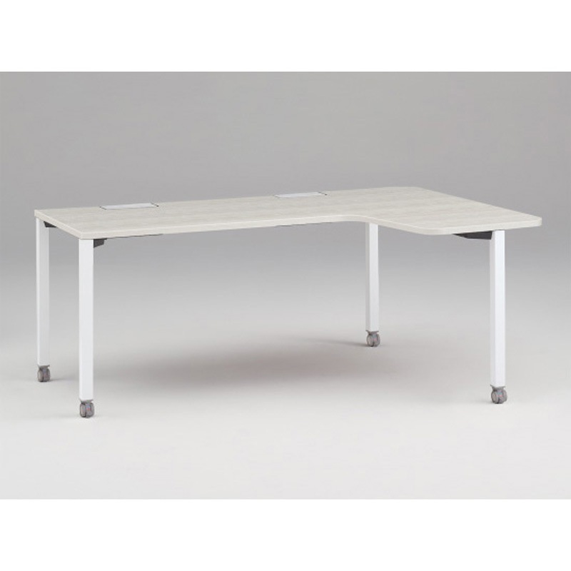 JP-8276KRWC-WH アクトリンク パーソナルテーブル 90度オペレーション レセプションタイプ 右凸 キャスター脚<配送時組立サービス付> 1台 イトーキ 【通販モノタロウ】