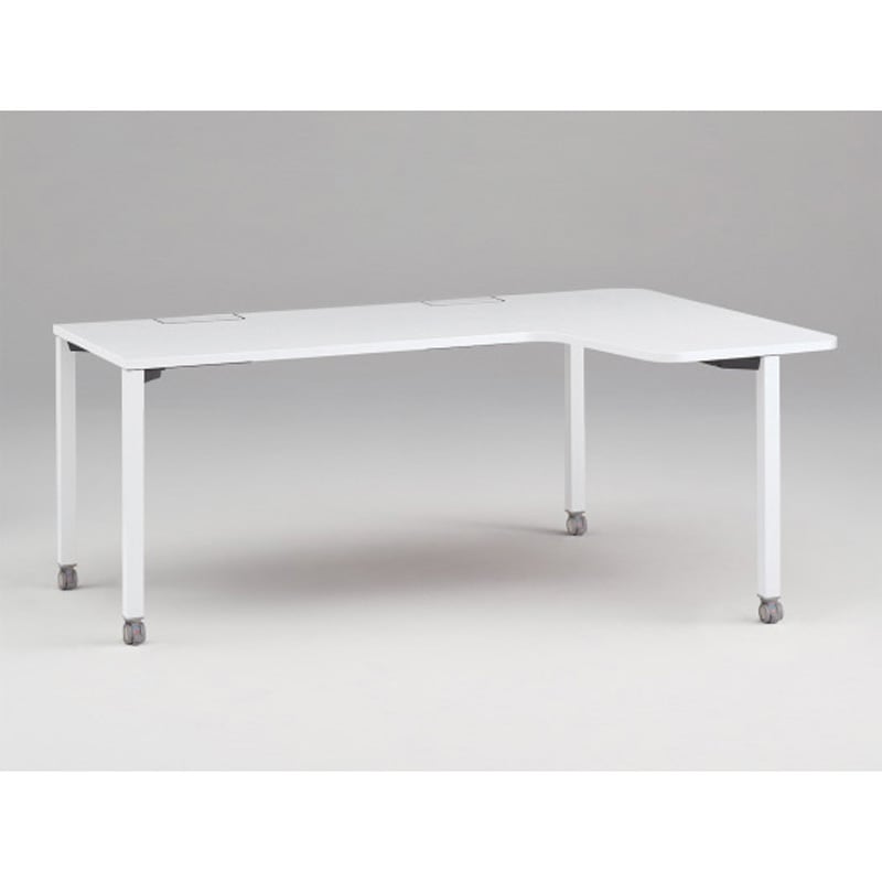 JP-8276KRWC-WL アクトリンク パーソナルテーブル 90度オペレーション レセプションタイプ 右凸 キャスター脚<配送時組立サービス付> 1台 イトーキ 【通販モノタロウ】