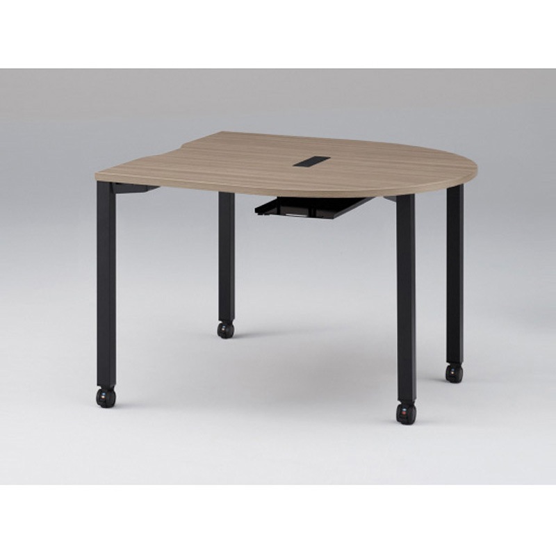 JPM-1212RWC-TM アクトリンク ミーティングテーブル 片アール型 配線キャップ付 キャスター脚 W1200<配送時組立サービス付> 1台 イトーキ 【通販モノタロウ】