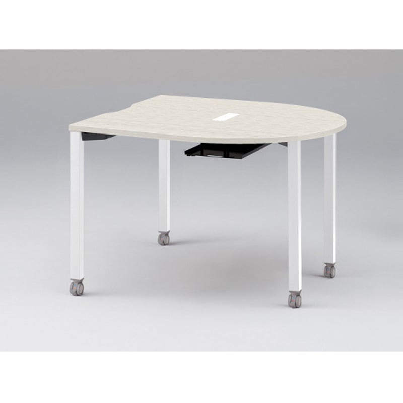 JPM-1212RWC-WH アクトリンク ミーティングテーブル 片アール型 配線キャップ付 キャスター脚 W1200<配送時組立サービス付> 1台 イトーキ 【通販モノタロウ】