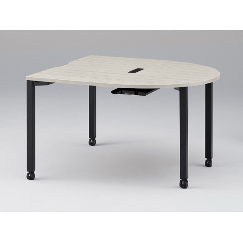 JPM-1414RWC-TH アクトリンク ミーティングテーブル 片アール型 配線キャップ付 キャスター脚 W1400<配送時組立サービス付> 1台 イトーキ 【通販モノタロウ】