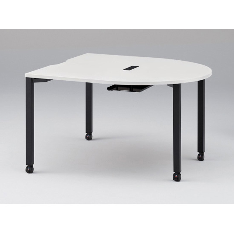 JPM-1414RWC-TL アクトリンク ミーティングテーブル 片アール型 配線キャップ付 キャスター脚 W1400<配送時組立サービス付> 1台 イトーキ 【通販モノタロウ】