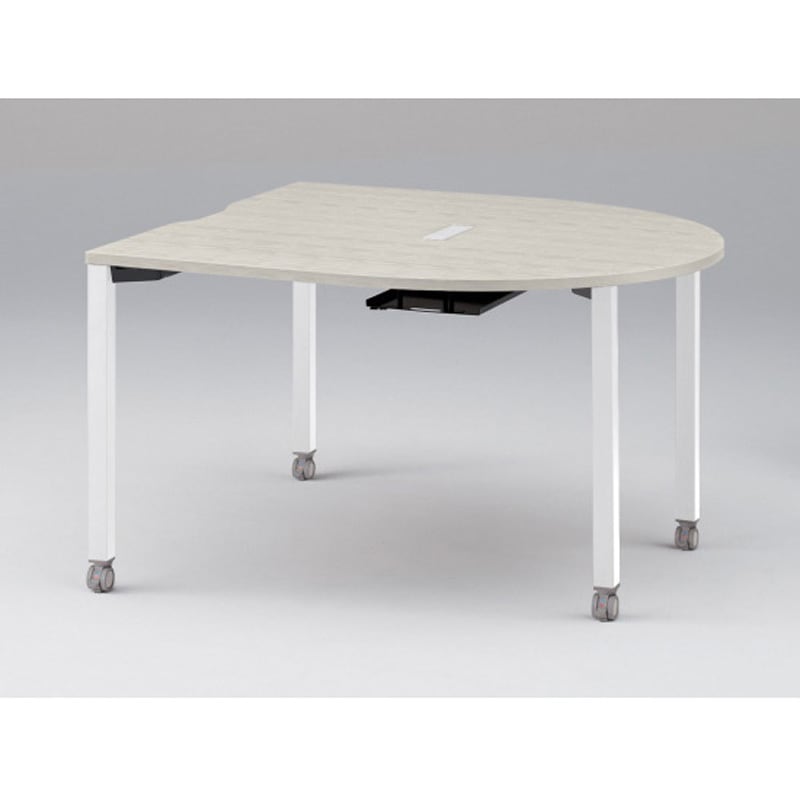 JPM-1414RWC-WH アクトリンク ミーティングテーブル 片アール型 配線キャップ付 キャスター脚 W1400<配送時組立サービス付> 1台 イトーキ 【通販モノタロウ】 71,390円