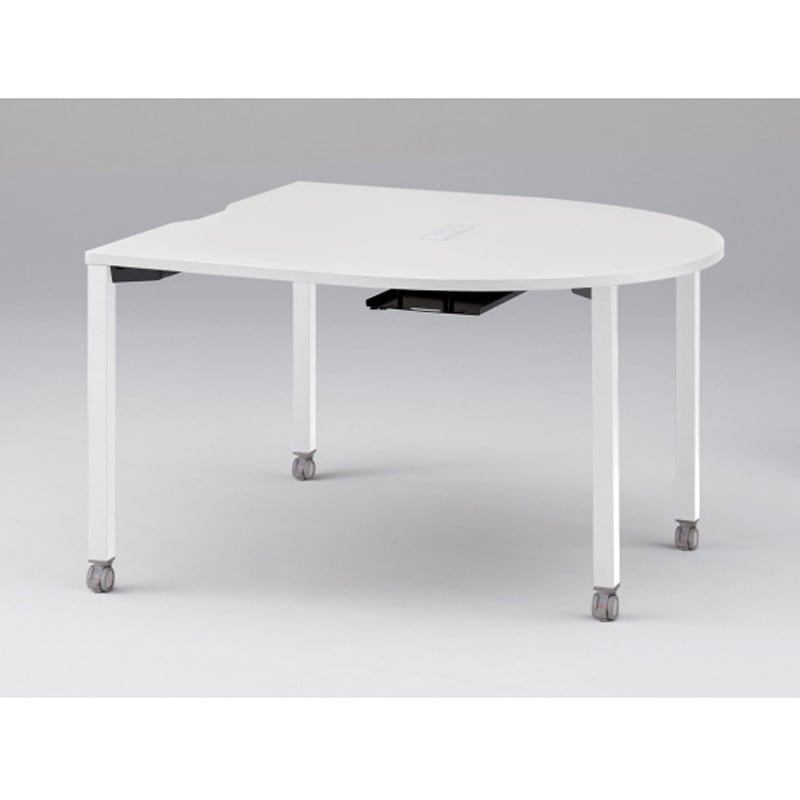 JPM-1414RWC-WL アクトリンク ミーティングテーブル 片アール型 配線キャップ付 キャスター脚 W1400<配送時組立サービス付> 1台 イトーキ 【通販モノタロウ】