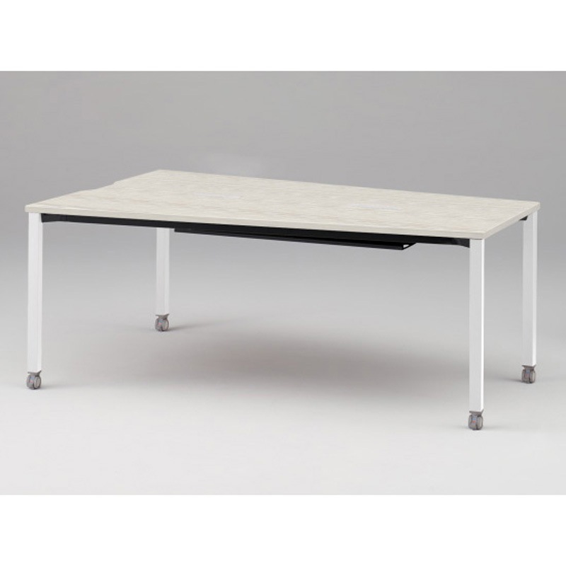 JPM-2412TWC-WH アクトリンク ミーティングテーブル 台形型 配線キャップ付 キャスター脚 W2400<配送時組立サービス付> 1台 イトーキ 【通販モノタロウ】