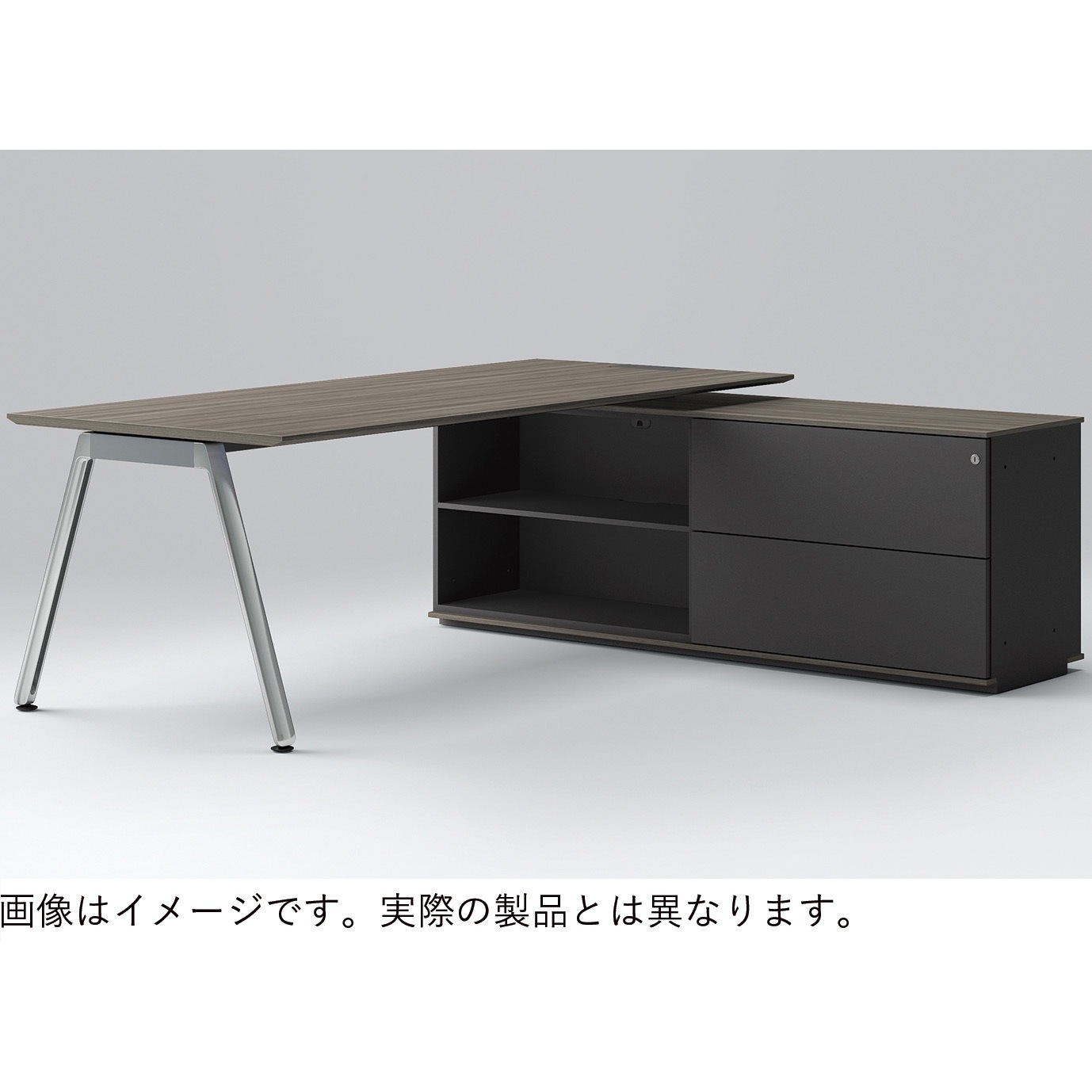 JVM-189RAPN1-PX アフィーノ マネジメントデスク 平机 W1800 クレテンザ脚 アルミミラー脚 引出し+オープン型 右用<配送時組立サービス付> 1台 イトーキ 【通販モノタロウ】