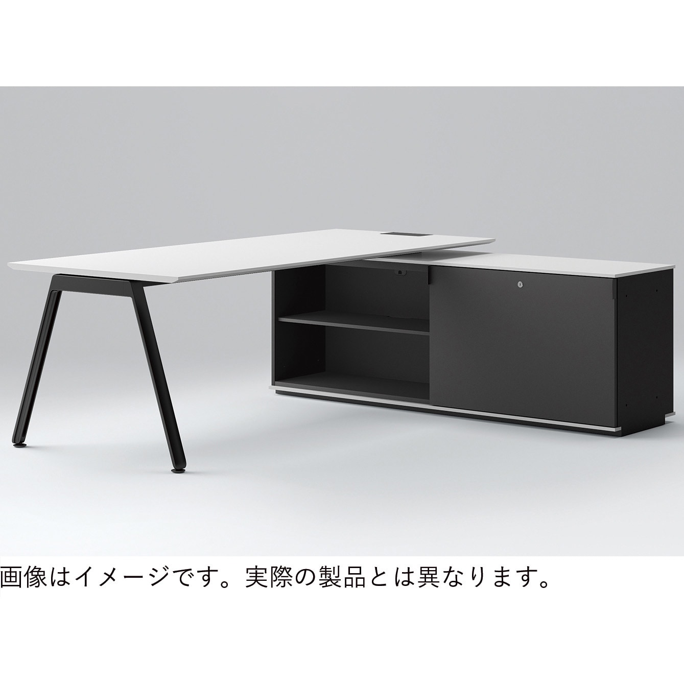 JVM-189RATN1-TY アフィーノ マネジメントデスク 平机 W1800 クレテンザ脚 アルミ塗装脚 引出し+オープン型 右用<配送時組立サービス付> 1台 イトーキ 【通販モノタロウ】