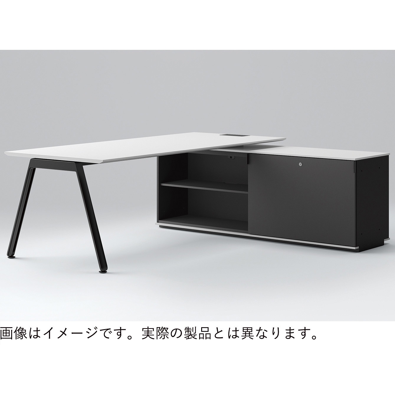 JVM-189LATN1-TH アフィーノ マネジメントデスク 平机 W1800 クレテンザ脚 アルミ塗装脚 引出し+オープン型 左用<配送時組立サービス付> 1台 イトーキ 【通販モノタロウ】