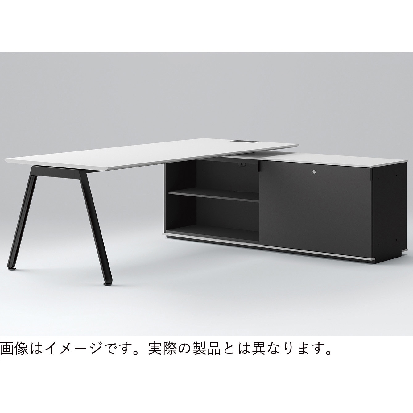 JVM-219LGTN1-TY アフィーノ マネジメントデスク 平机 W2100 クレテンザ脚 アルミ塗装脚 スライド引戸型 左用<配送時組立サービス付> 1台 イトーキ 【通販モノタロウ】
