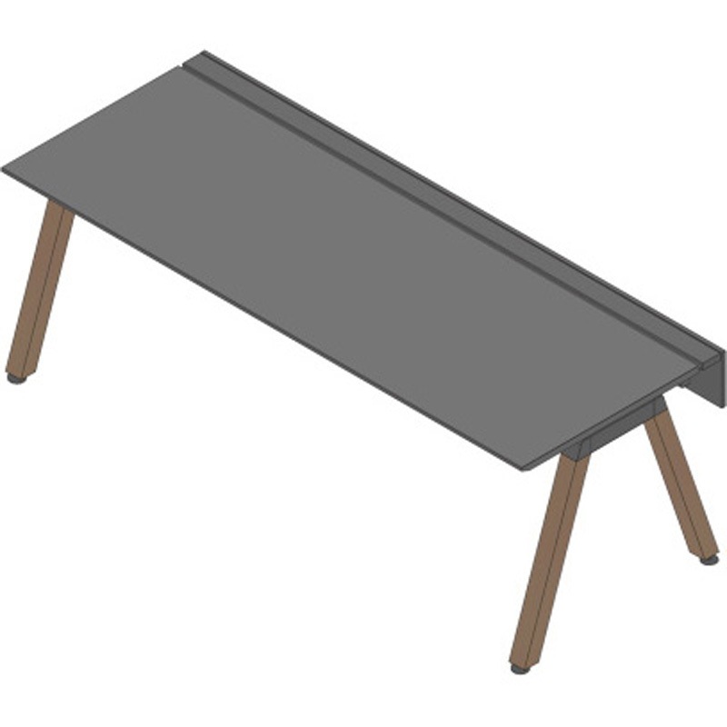 JVB-2408GLWM1KM アフィーノ ワークベンチ 片面タイプ 単独型 木製脚 W2400×D800<配送時組立サービス付> イトーキ ブラック 高さ720mm  JVB-2408GLWM1KM