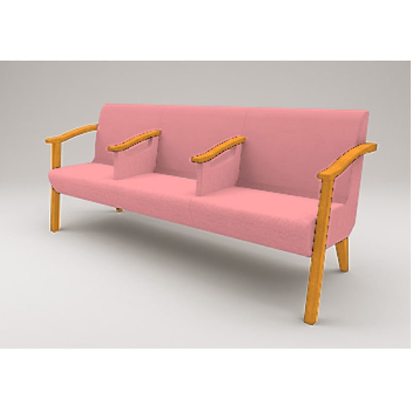 LHL-343D-15M7 ウェイティングHL スリムタイプ 3連 全肘付 張地D<配送時組立サービス付> イトーキ 高さ780mm幅1760mm奥行630mm  LHL-343D-15M7